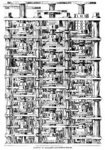 Drawing of Babbage's remarkable difference engine. His analytical engine is reported to be many times more complex. - image courtesy commons.wikimedia.com